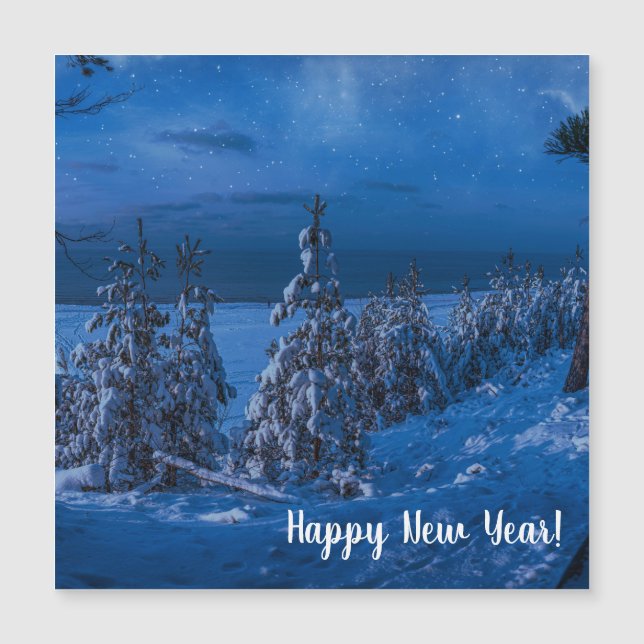 Bospad in de winternacht (Voorkant)