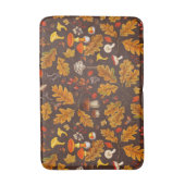 Bospaddenstoelen en herfstflora op bruin badmat (Voorkant Verticaal)