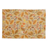 Bospaddenstoelen en herfstflora op oker kussensloop (Achterkant-Links)