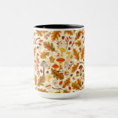 Bospaddenstoelen en herfstflora op room mok (Midden)