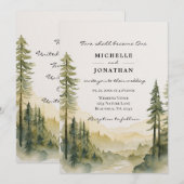 Bospijnbomen Bergen Christelijk Bruiloft Kaart (Voorkant / Achterkant)