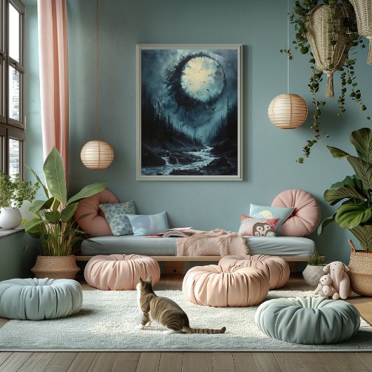 Bosque del Eclipse Lunar: Amanecer Místico Perfect Poster