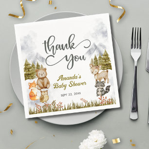 Bosrijk Bedankt U Bosdieren Baby Shower Servet