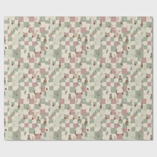 Bosrijke kinderkamer Bunny konijnen Cottagecore st Cadeaupapier (Vlak)