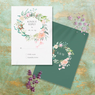 Bosroos Groene Slinger Bloemstuk RSVP Kaartje