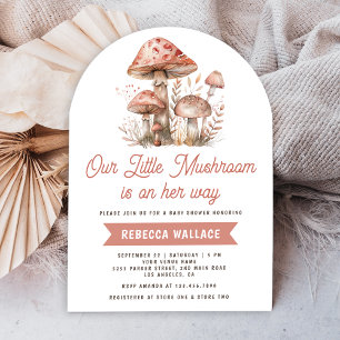 Bosroze Paddenstoel Boog Babyshower Kaart