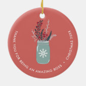 Boss Appreciation Personalized Festive Mason Jar Keramisch Ornament (Achterkant)