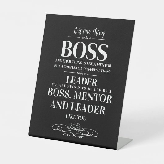 Boss appreciation week Mentor, leider Reclamebord Met Voetstuk (Voorkant)