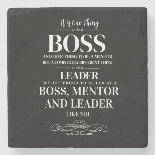 Boss appreciation week Mentor, leider Stenen Onderzetter (Voorkant)