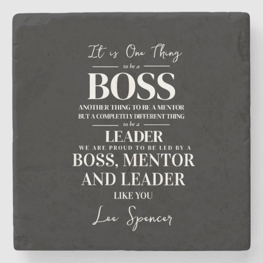 Boss appreciation week Mentor, leider Stenen Onderzetter (Voorkant)