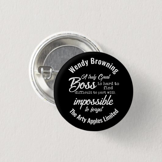 Boss appreciation week ronde button 3,2 cm (Voorkant /achterkant)