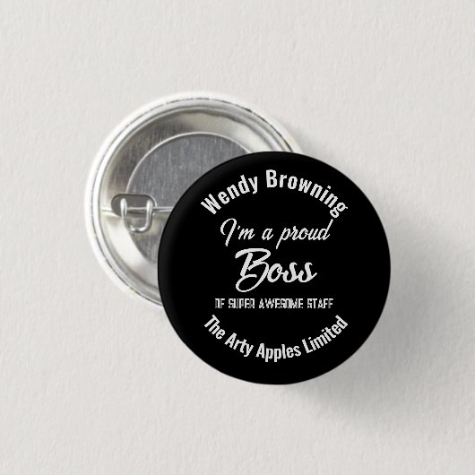 Boss appreciation week ronde button 3,2 cm (Voorkant /achterkant)