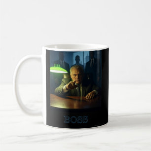 Boss avec tasse de texte à droite