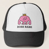 Boss Babe Crown Roze figuur Trucker Hoed Trucker Pet (Voorkant)