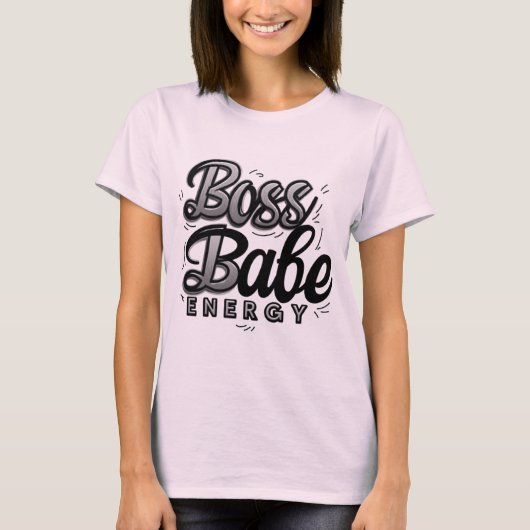 Boss Babe Energy Retro-T-shirt T-shirt (Voorkant)