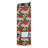 Boss Babe Festive AF Skeleton in het Santa Hat Pat Thermosbeker (Gedraaid links)