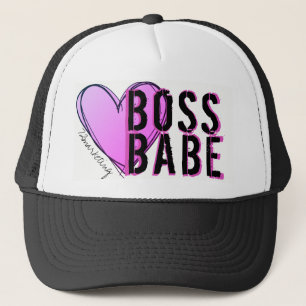Boss Babe Heart Pink Trucker Hat Dames Diva Girls Trucker Pet