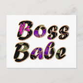 Boss Babe in Black Floral Briefkaart (Voorkant)