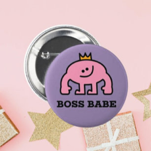 Boss Babe Knop – Speld Flair Ronde Button 5,7 Cm