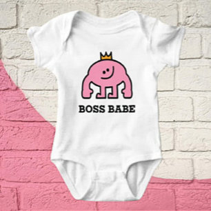 Boss Babe Kroon Roze Figuur Baby Bodypakje Romper