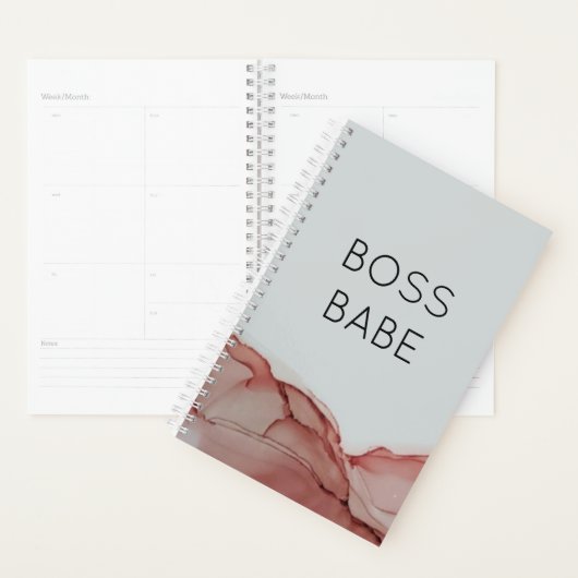Boss Babe moderne femme's rose encre (Devant avec enveloppe)