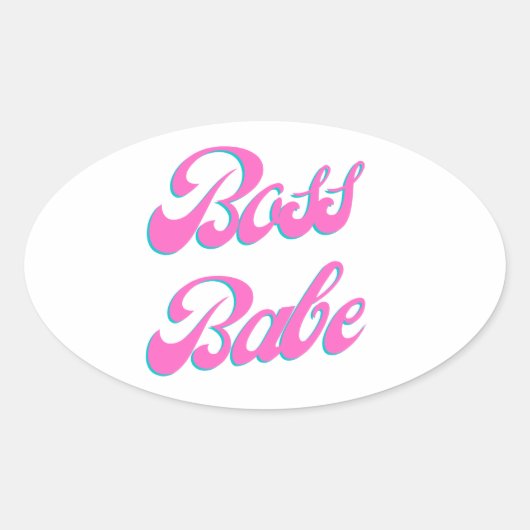 Boss Babe Ovale Sticker (Voorkant)