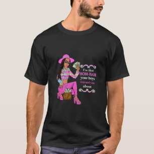 Boss Babe vrouwen pastel roze geruite melanine que T-shirt