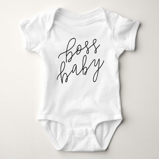 Boss Baby met de hand geschreven Romper (Voorkant)