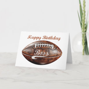 Boss Birthday Grunge Groot Football voor sportfan Kaart