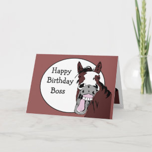 Boss Birthday Humor met PaardenCartoon Kaart