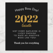 Boss day dank u het wijnlabel wijn etiket (Enkel label)