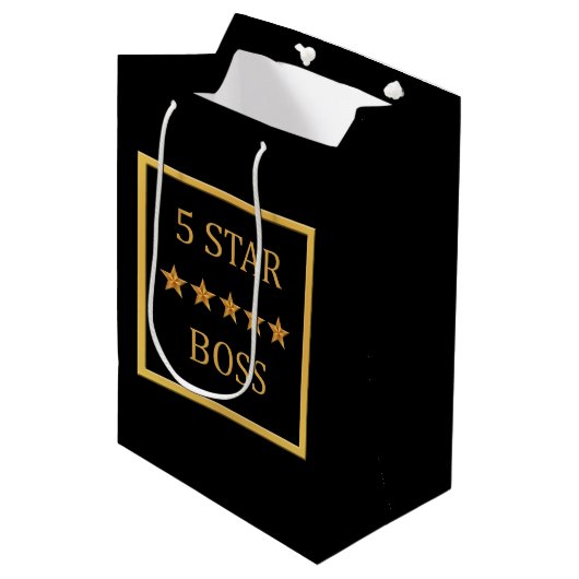 Boss Day Five Star BSS MGB Medium Cadeauzakje (Voorkant Gekanteld)