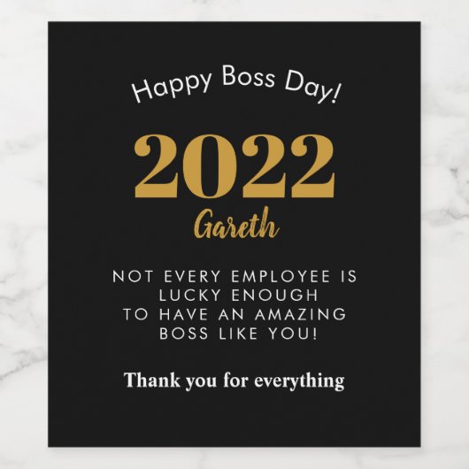Boss day merci étiquette de vin (Étiquettes simples)