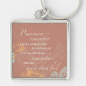 Boss Day Wilde Flower Silhouettes op Brown Sleutelhanger (Voorkant)