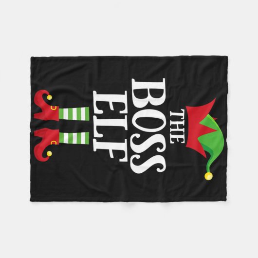 Boss Elf Family Matching Christmas Group Elf Pajam Fleece Deken (Voorkant (Horizontaal))