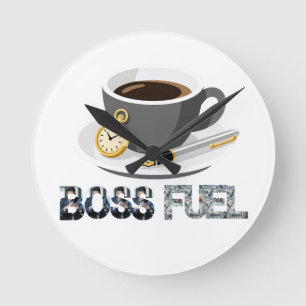 Boss Fuel Espresso, Zakhorloge Wandklok Ronde Klok