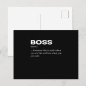 Boss Funny Definition Happy Boss Day Aankondigingskaart (Voorkant / Achterkant)