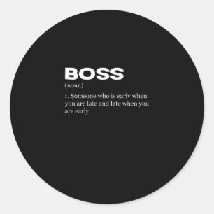 Boss Funny Definition Happy Boss Day Ronde Sticker