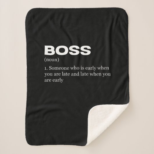 Boss Funny Definition Happy Boss Day Sherpa Deken (Voorkant)