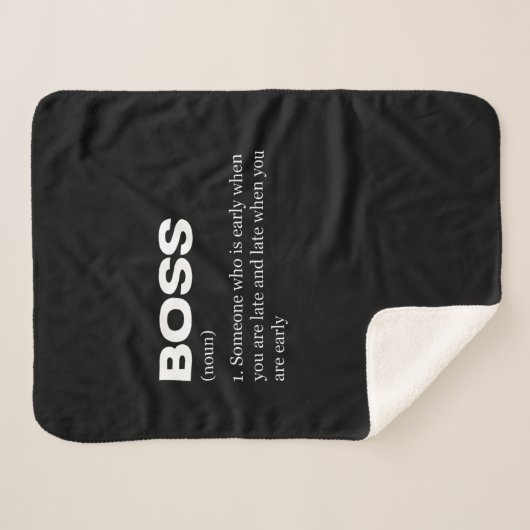 Boss Funny Definition Happy Boss Day Sherpa Deken (Voorkant (horizontaal))