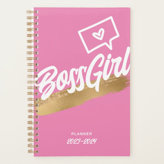 Boss Girl Pink Gold Planner (Devant)