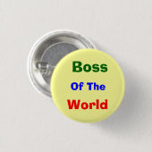 Boss, grappig ronde button 3,2 cm (Voorkant /achterkant)