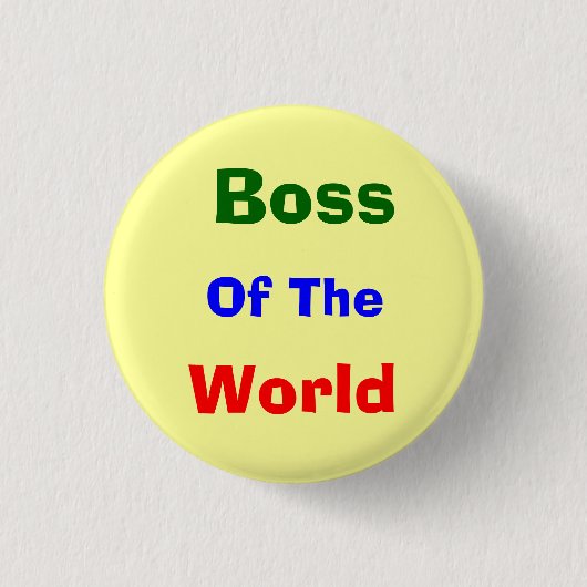 Boss, grappig ronde button 3,2 cm (Voorkant)