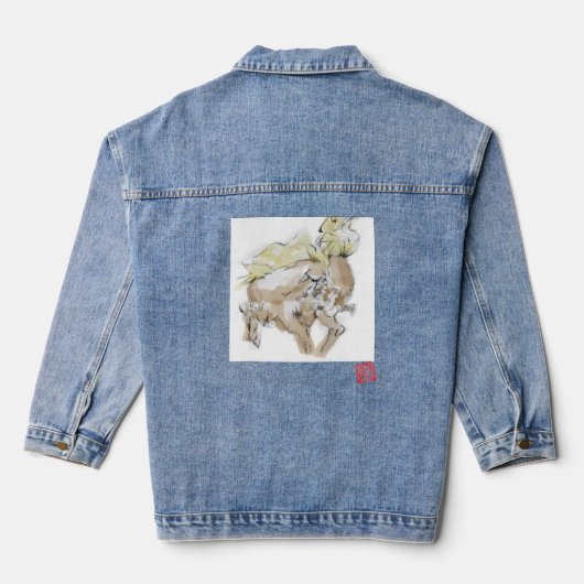 Boss hengst bijt een Nomad krijger Jas Denim Jacket (Achterkant)