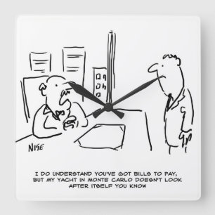 Boss kan geen Betaalverhoging geven omdat hij een  Vierkante Klok