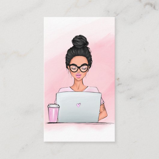 Boss Lady Blogger QR Code Carte de visite (Devant)