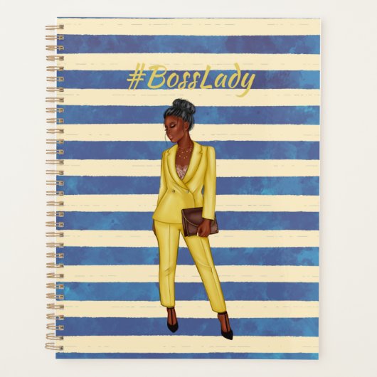 Boss Lady Blue en Yellow Planner (Voorkant)