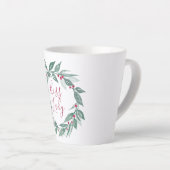 Boss Lady Boho Greenery Wreath Red Berries Holiday Latte Mok (Rechterhoek)