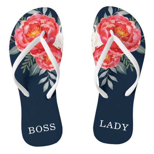 BOSS LADY /  botanische rode pinda's Teenslippers (Voetbed)