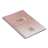 Boss Lady CEO Logo Trendy Roos Gold Glitter Ombre Notitieboek (Rechterzijde)